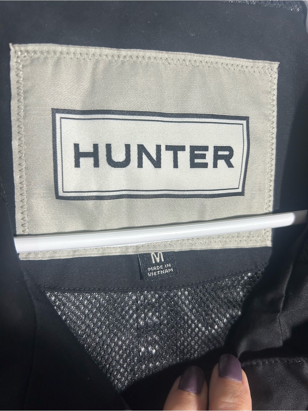 Hunter women’s rain jacket size medium rain wind resistant hooded cotton - Picture 7 of 16
